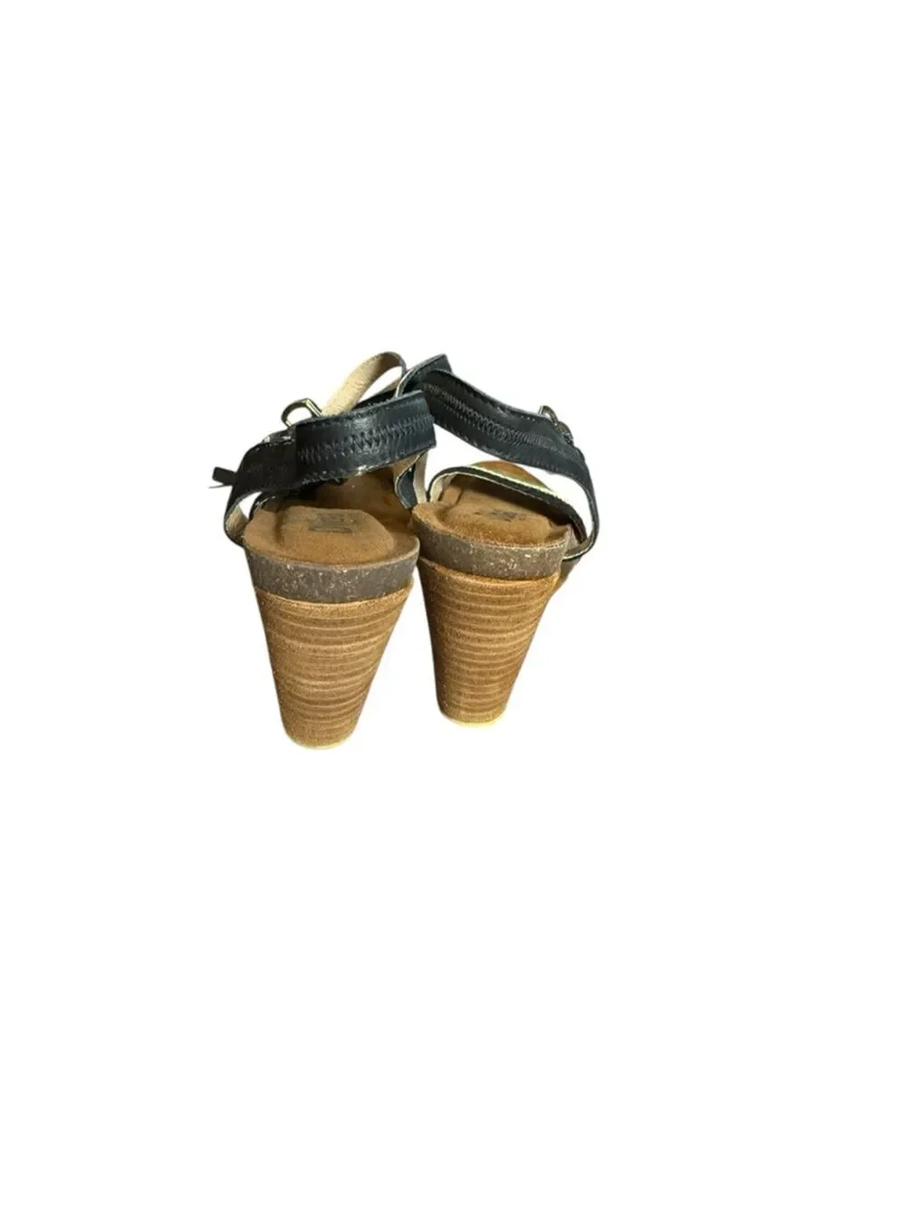 Diba Leather Comfort Wedge Statement Sandals Green Blue 9.5
